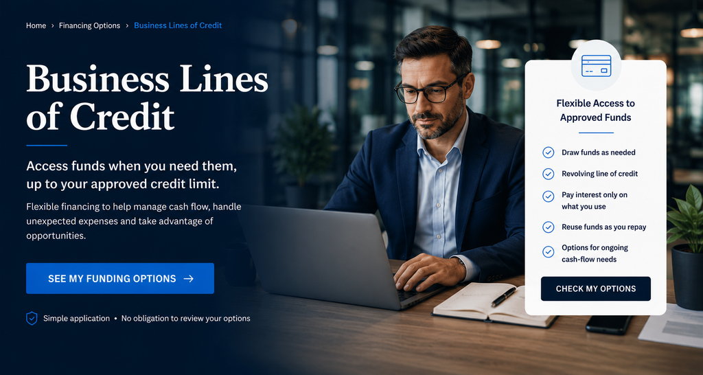 Business owner exploring business line of credit financing options