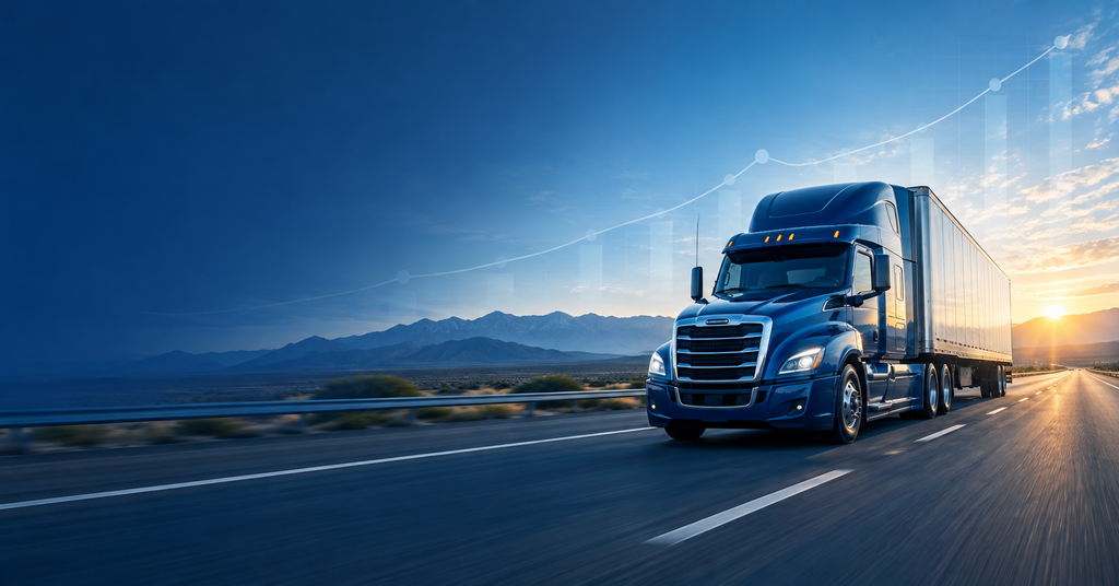 Blue commercial truck representing improved cash flow in a trucking business